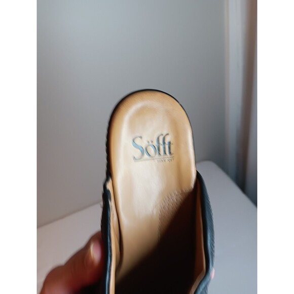 Sofft Black Suede Clog Mule Shoes Open Back Sz 8.5 - Picture 4 of 7